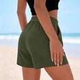 thumbnail image 5 of Kvture Womens Ribbed Summer Lounge Shorts, Versatile Solid Loose Elastic Waist Running Beach Shorts with Pockets S Army Green, 5 of 6