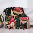 thumbnail image 4 of Throw Blanket for Couch Sofa and Bed, Mushroom Night Sky Moon Soft Plush Throw Blanket, Fuzzy Cuteness Comfy Warm Washable Flannel Blanket Throws for All Season, 4 of 8