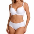thumbnail image 7 of AHTJRT Women's Lingeries Seamless Underwired V Neck Bras and Panty Lounge Activewear Two Matching Sets C Cup White#02 40, 7 of 7