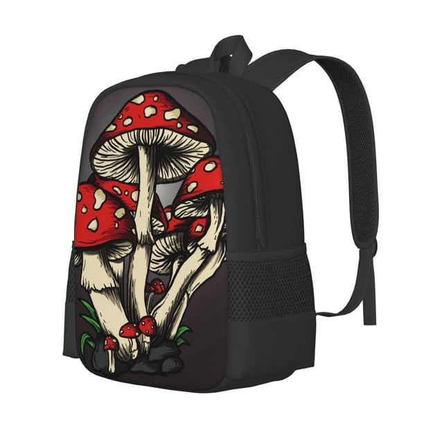 Fotbe Red Mushrooms Mochila para Hombre y Mujer - Tela Oxford 600D Resistente - Mochila Impermeable de Gran Capacidad para Escuela, Viajes y Senderismo