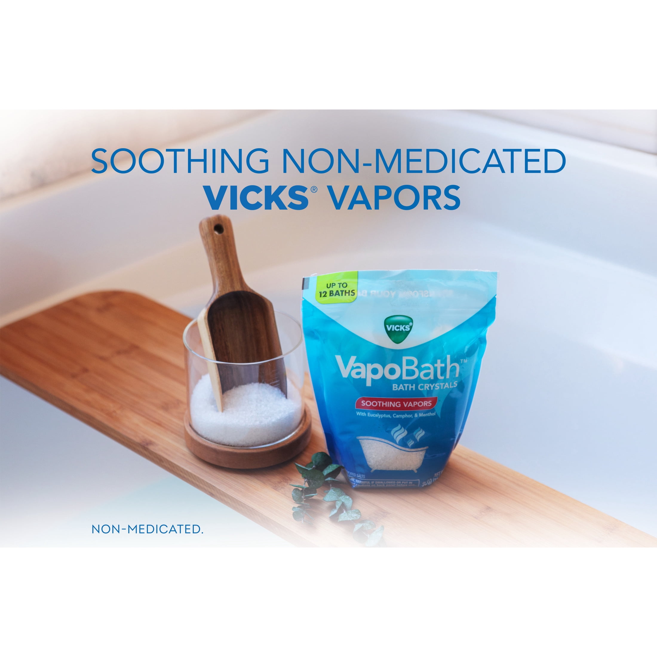 Vicks, Bath Crystals, 36 oz, Soothing Bath Solution with Vicks