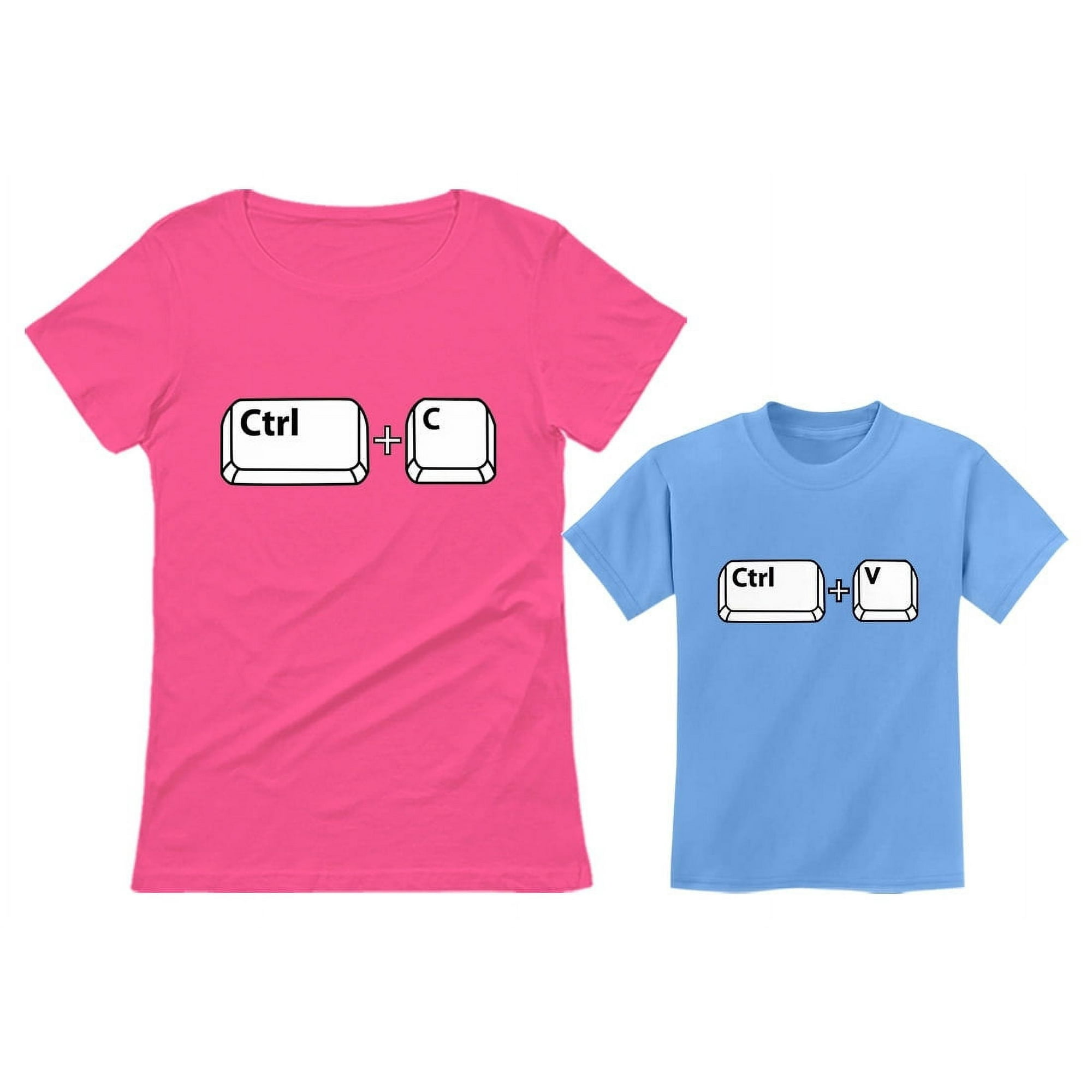 Mom & Her Girl / Boy Copy Paste Matching Set Mother & Daughter / Son T-Shirts Mom Pink Small / Child California Blue 3T