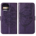 thumbnail image 2 of SaniMore Case for iPhone 14 Plus (6.7" 2022), PU Leather Skin with Luxury Embossed Butterfly [Wrist Strap & Card Slots & Flip Kickstand] ull-body Shockproof Wallet Cover For iPhone 14 Plus, Purple, 2 of 7