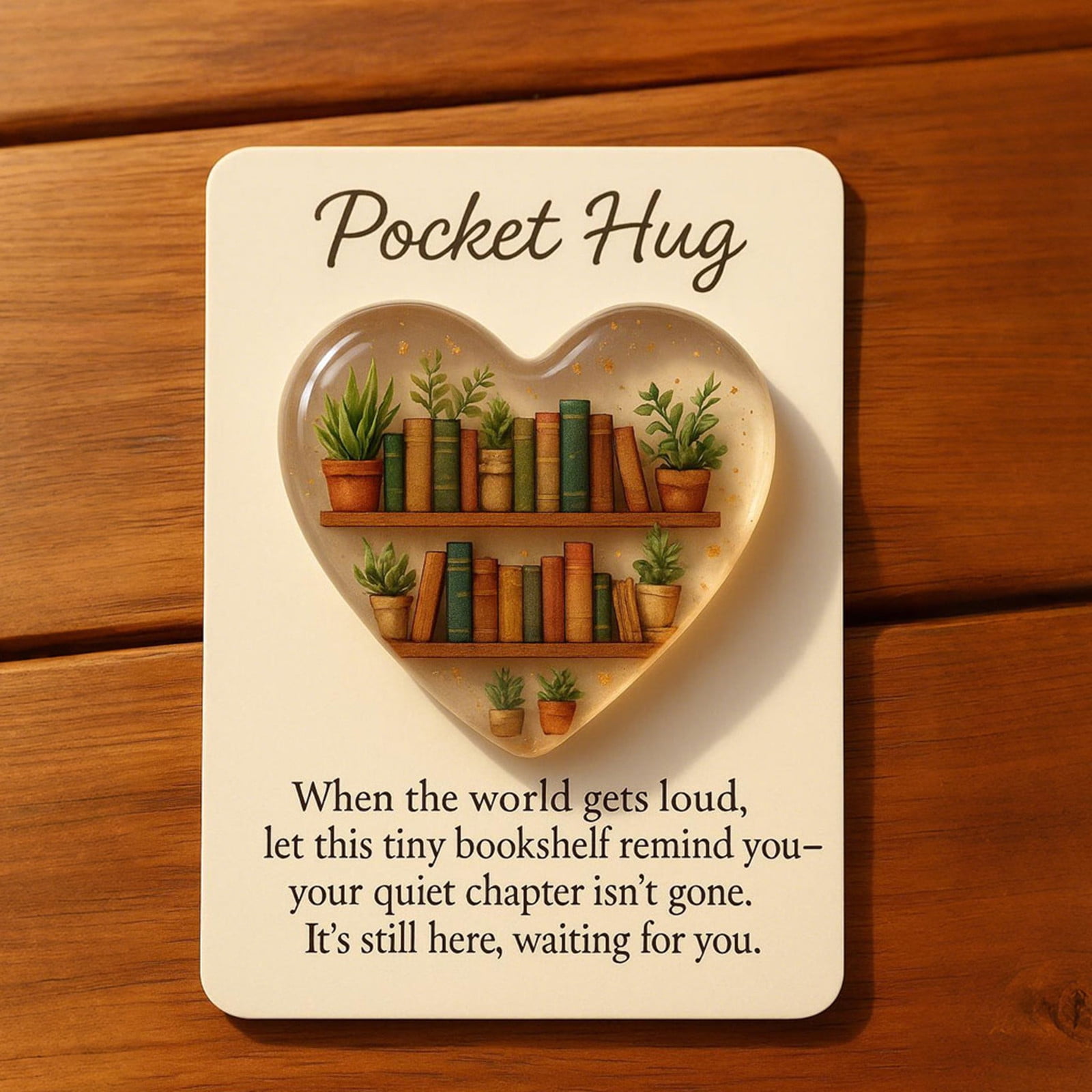 Aufmer 5 Pcs Pocket Gift Card for Bookshelf, Heart Shaped Keepsake with Animal Designs, Thoughtful Present for Christmas and Birthdays