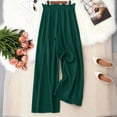 thumbnail image 2 of VIWORLD Spring&Summer Plus Size Flowy Wide Leg Lounge Pants  Elastic Waist Lightweight Trousers for Women Green，4XL, 2 of 5