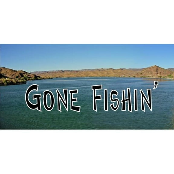 Gone Fishin' Lake Photo License Plate