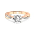 thumbnail image 3 of 1 Carat IGI Certified Princess Shape Lab Grown Diamond Engagement Ring | 14K Rose Gold |Twisted Vine Diamond Ring | FG-VS1-VS2 Quality Friendly Diamonds, 3 of 4