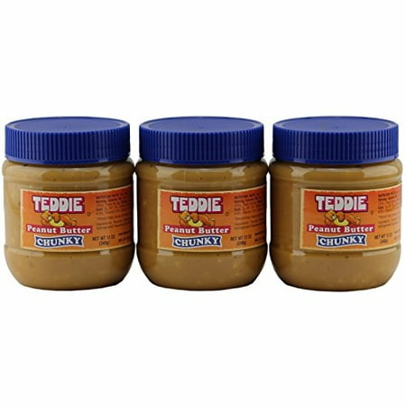 Teddie Peanut Butter, Chunky 12 Ounce (Pack of 3)