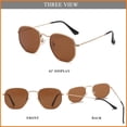 thumbnail image 4 of Gafas de sol HJSTES pequeñas polarizadas con montura hexagonal de metal, 4 of 9