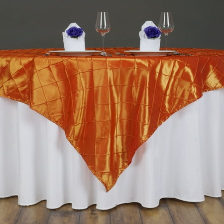 

BalsaCircle Orange 72 Square Pintuck Table Overlay Wedding Party Tablecloth Linens