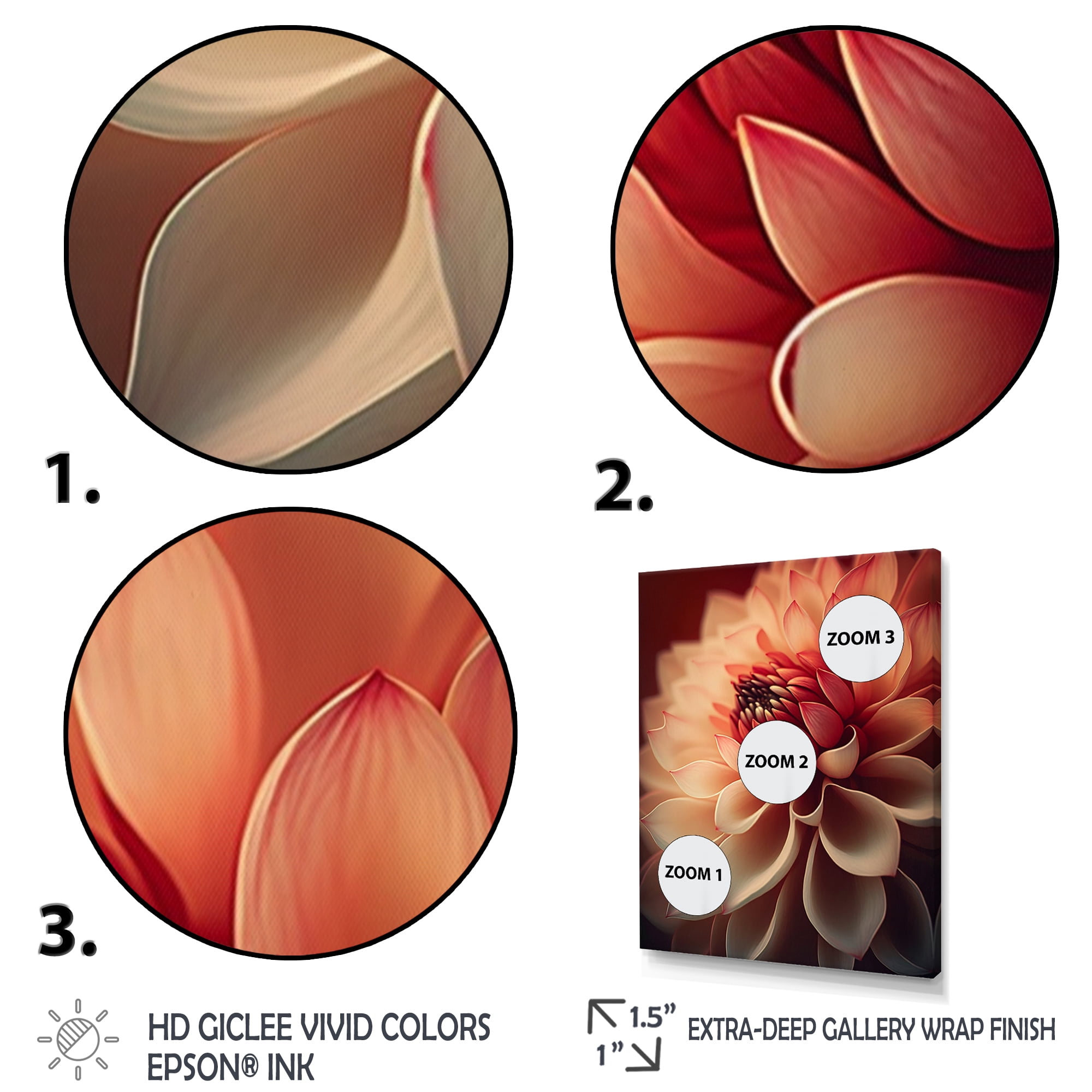Designart Orange Dahlia Flower V Canvas Wall Art