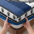 thumbnail image 3 of Cal.King Size Fitted Sheet Set - Navy Blue Anchor 3 Piece Bedding Sets 16" Deep Pocket Fitted Sheet with 2 Pillowcases, Nautical Summer Beach Coastal Ocean Brushed Microfiber Hotel Luxury Bed Sheets, 3 of 9