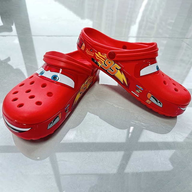 Sandalias para exteriores con dibujos animados de Disney Pixar, Lightning Mcqueens, impermeables, informales, transpirables, con cierre de tobillo, EVA, regalo