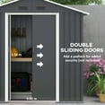 thumbnail image 4 of Outsunny Weather Resistant Steel Metal Outdoor Garden Storage Shed with Vents 6 x 4, Gray, 4 of 9