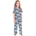 thumbnail image 3 of Girls Pajamas 3 Piece Set Size 14-16 Satin Button Down Pjs Short Sleeve Top Shorts & Long Pants Cute Patterns Valentine's Day Pajama Sets Loungewear Nightwear 3pcs Sleepwear, 3 of 6