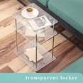 thumbnail image 1 of Mesa auxiliar Mesita de noche transparente Mesa pequeña acrílica de fácil montaje, mesa auxiliar acrílica moderna, mesita de noche para dormitorio, 30cmx25cmx55cm, 1 of 8