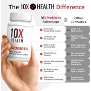 10X Health Probiotics Supplement – Probiotic Capsules for Immune Support & Gut Health, 60 Capsules