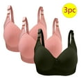 thumbnail image 1 of Bras for Women, 3PC Womans Large Size Solid Color Without Steel Ring Gathering Comfortable Bras Daily Bra, 1 of 3