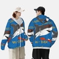 thumbnail image 4 of Kdxio Shark With Sunglasses and Lobste Print Women Men Sun Protection UPF 50+ Jackets Zip Up Long Sleeve Hoodie Hiking Lightweight with Pockets, 4 of 7