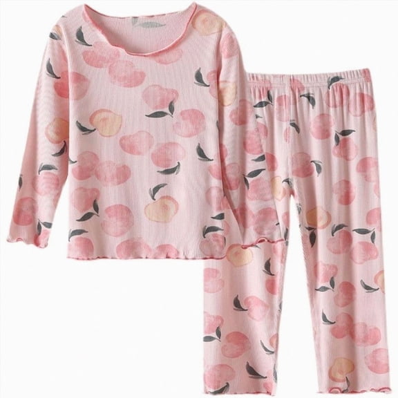 CAICJ98 Toddler Clothes for Girls Baby Fall Winter Outfits Long Sleeve Fruit Print Sweatshirt Pants Set 3 6 12 18 24 Months 2T 3T 4T 5T Girls Outfits (Red,12-18 Months)