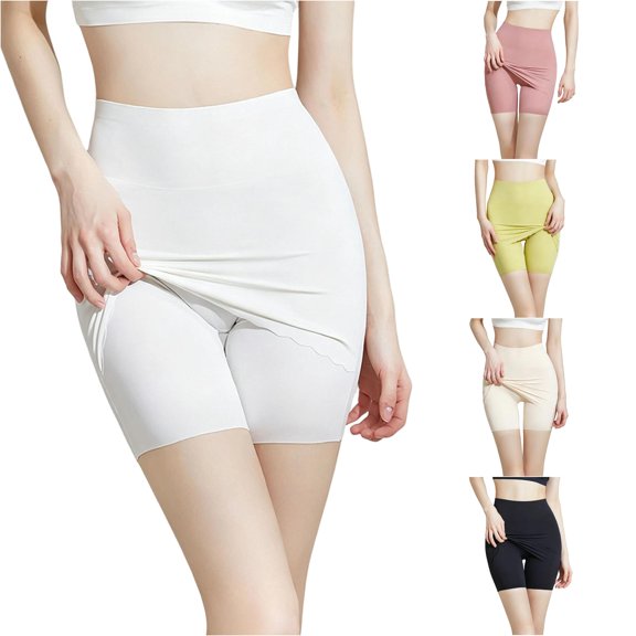 SIYUDAN Women's Summer Thin Mid Rise Shorts Double Layer Seamless Bottom Shaping XL
