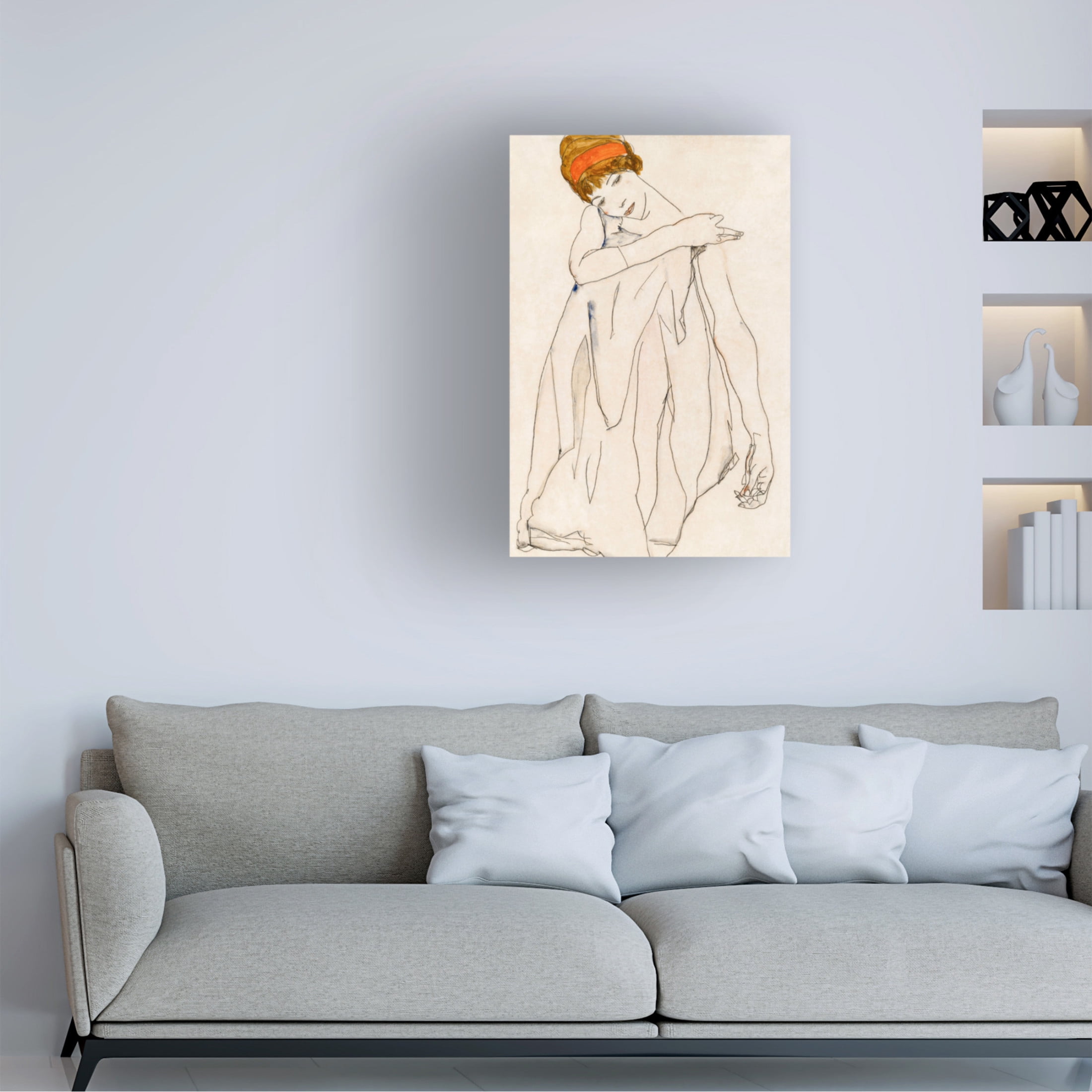 Canvas Wall Art - Incado 'Covered Woman' Wall Art for Living Room, Bedroom, or Office Décor by Trademark Fine Art - 16 x 24 Inches