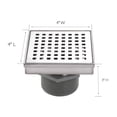 thumbnail image 3 of Stainless Steel 4 in. Square Shower Drain, Geometric Square Grate, 304 Stainless Steel, Debris Basket Included, 3 of 11