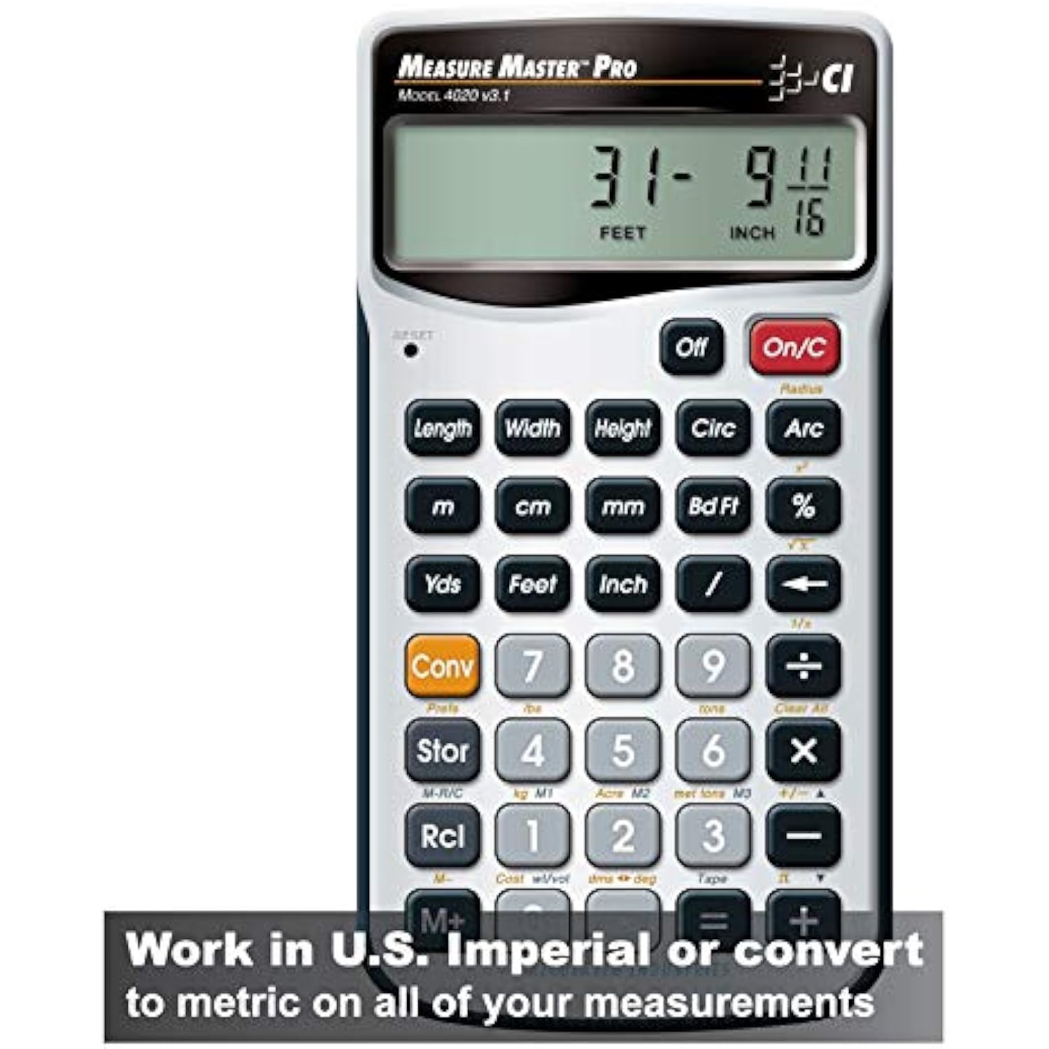 Calculated Industries-4020 Measure Master Pro Feet-Inch-Fraction and Metric Calculator