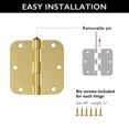 thumbnail image 4 of Design House 12-Pack 3.5" H x .625" Radius Butterfly Interior/Exterior Door Hinges, Satin Brass, 4 of 13