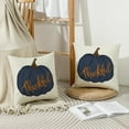 thumbnail image 4 of Blue Pumpkin Pillow Cover 18x18 Inch Thankful Throw Pillow Covers Outdoor Decorative Autumn Pillow Case for Fall Thanksgiving Halloween Home Decor Pillow Case for Couch Sofa, 4 of 6