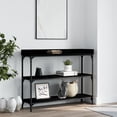 thumbnail image 1 of vidaXL Table Console avec Étagères Noir 100x30x80 cm, 1 of 5