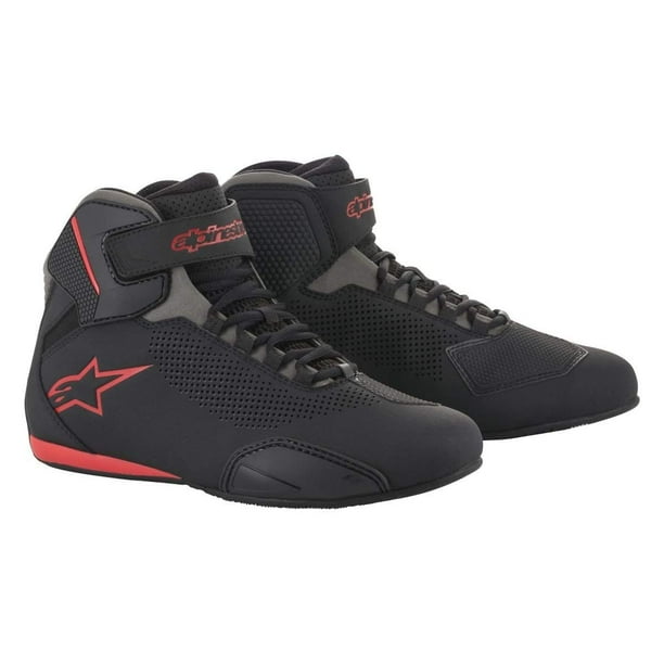 Alpinestars Men's Sektor Vented Street Motorcycle Shoe, Black/Gray/Red, 11