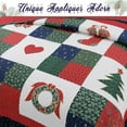 thumbnail image 3 of Cozy Line Home Fashions Christmas True Patchwork Wreaths Pine Tree Stockings Rustic Reversible Quilt Bedding Set, Coverlet Bedspread (Happy Christmas, Twin - 2 Piece), 3 of 4