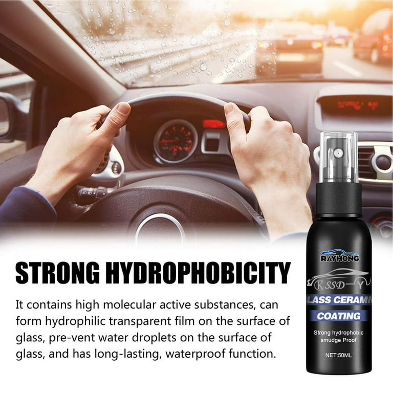 Glass Coat Spray Windshield Windows Hydrophobic Water Repellent Improved Visibility Protection for Glass Parts Spotless, Automobile Glass Rain