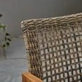 thumbnail image 3 of GDF Studio Savannah Outdoor Acacia Wood and Wicker 3 Piece Chat Set, Gray and Natural, 3 of 8