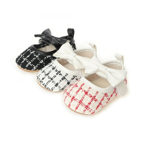 Yoyauz Baby Girl Mary Jane Shoes Anti Slip Rubber Sole Ballet Slippers Princess Dress Wedding Shoes Newborn Kids Shoes Toddler Shoes(0-12 Month)