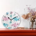 thumbnail image 2 of Pastel Colored Starfishes and Dolphins Round Wall Clock Silent Analog Battery Operated Black Pointer Home Decor 9.84" Diameter, 2 of 11