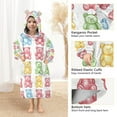 thumbnail image 3 of FORMRS Wearable Blanket Hoodie with Sleeves for Kids Cozy Flannel Sweatshirt, Gummy Bear Pattern, 3 of 7
