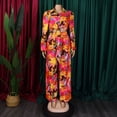thumbnail image 3 of AURA Womens Two Piece Outfit Tie Front Lapel Long Sleeve Shirt Wide Leg Pants Set, 3 of 10