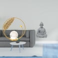 thumbnail image 2 of Estatua de bola de cristal, estatua de mono, figura de Buda, adorno de meditación, escultura de arenisca, base estable. Ideal para el hogar, la oficin, 2 of 8