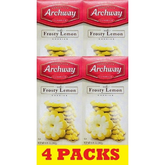 4x Archway Homestyle Classics Soft Frosty Lemon Cookies 9.25 Oz - 4 BOXES BULK