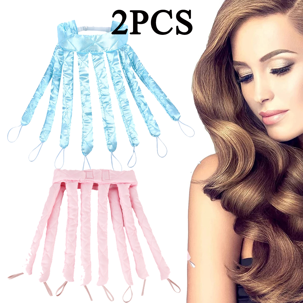QingY2Packs No Heat Hair Curlers No Heat Octopus Headband Adjustable
