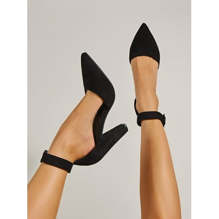 

Minimalist Ankle Strap Chunky Pumps Women‘s Footwear