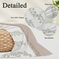 thumbnail image 2 of Beige Floral Pillow Covers, Linen Long Throw Pillow Case, Spring Summer Botanical Flowers Holiday Pillow Protector Decorative Cushion Cover for Living Room/Bedroom 12" x 20", 2 of 8