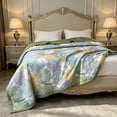 thumbnail image 6 of Deeceymbur Blue Pink Summer Quilt Air Conditioning Lightweight Washable Polyester Quilt Insert Cooling, 6 of 6
