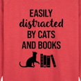 thumbnail image 2 of Instant Message - Easily Distracted Cats Books - Women's Lightweight French Terry Pullover, 2 of 6