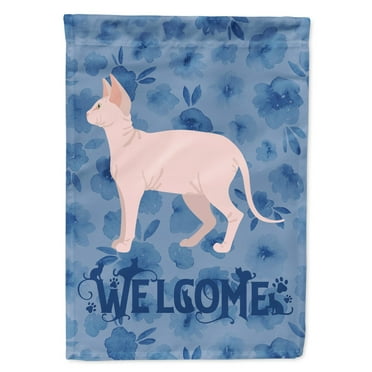 Carolines Treasures CK4990CHF Sphynx Cat Welcome Flag Canvas House Size Large multicolor