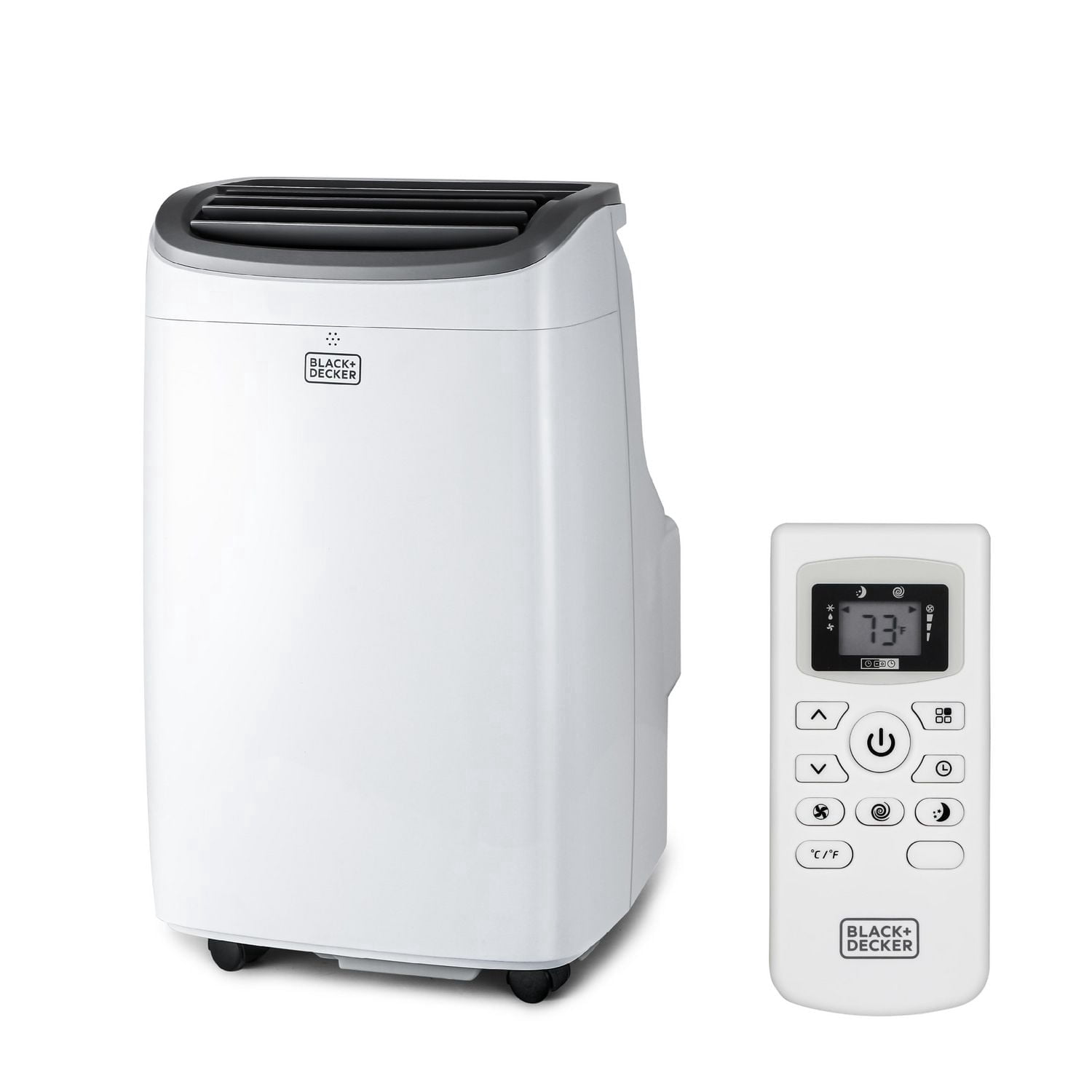 BLACK+DECKER Climatiseur portatif de 8 000 BTU jusqu'à 350 pieds carrés. avec télécommande, blanc