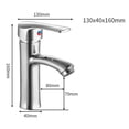 thumbnail image 3 of Single Sink Bathroom Vanity, Bathroom Vanity Faucet, Chrome, Single Handle Bathroom Sink Faucets, Brass Faucet Bathroom, Hot Cold Mixing, Residential Commercial Use, 1 Pc, 3 of 5