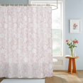thumbnail image 4 of Blush Pink Florals Shower Curtains for Bathroom, Abstract Damask Flowers European Style Waterproof Fabric Shower Curtain, Decorative Bathroom Curtain for Bathtub, 72"x84", No Hooks Included, 4 of 9